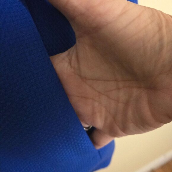 Nina Mclemore Merino Basketweave Swing Coat Raphael Blue Size S - Picture 6 of 8